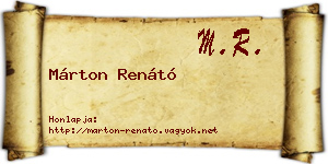 Márton Renátó névjegykártya